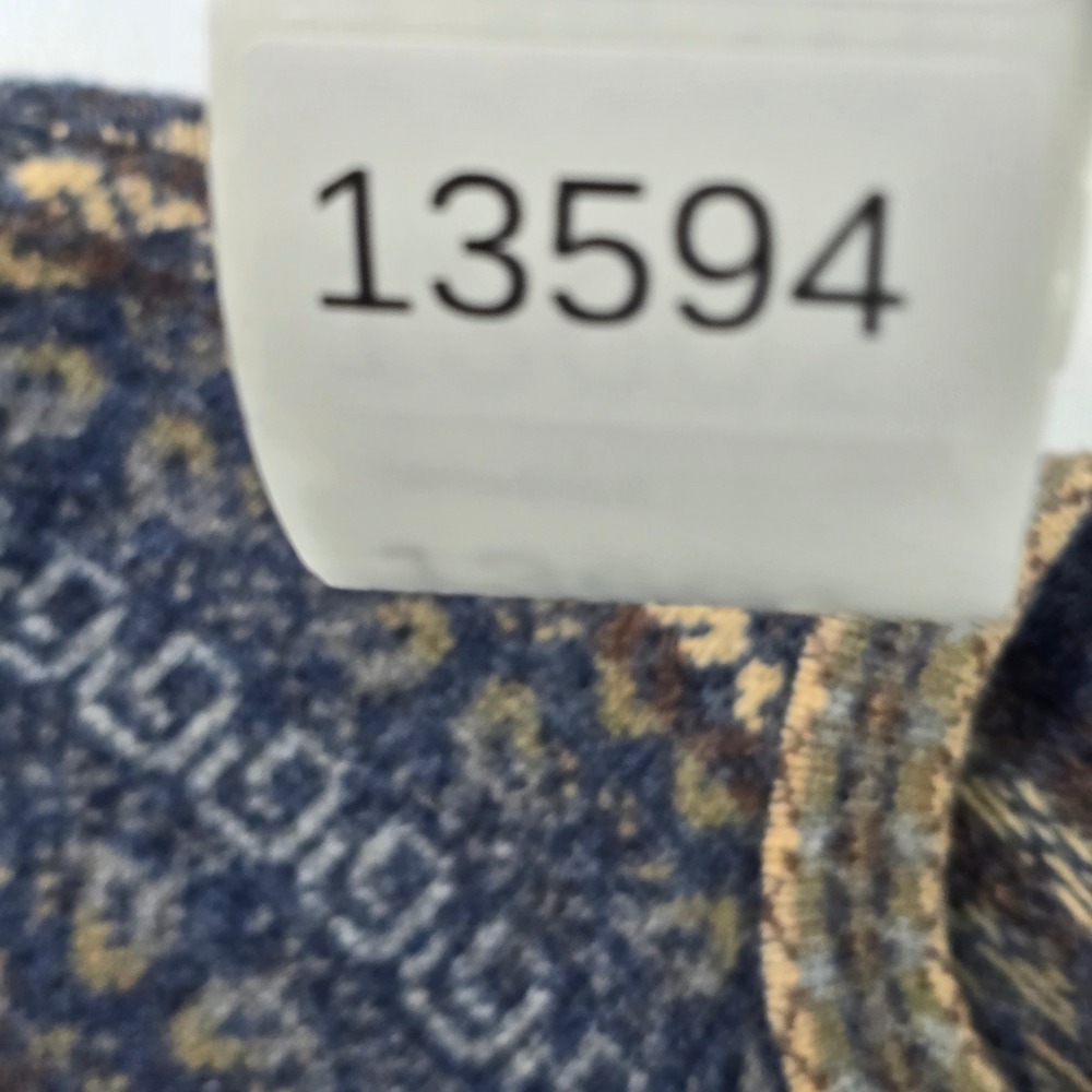 Cambridge Dry Goods Womens Medium Blue Wool Fair Isle Cardigan Nordic Clasp - Picture 7 of 7